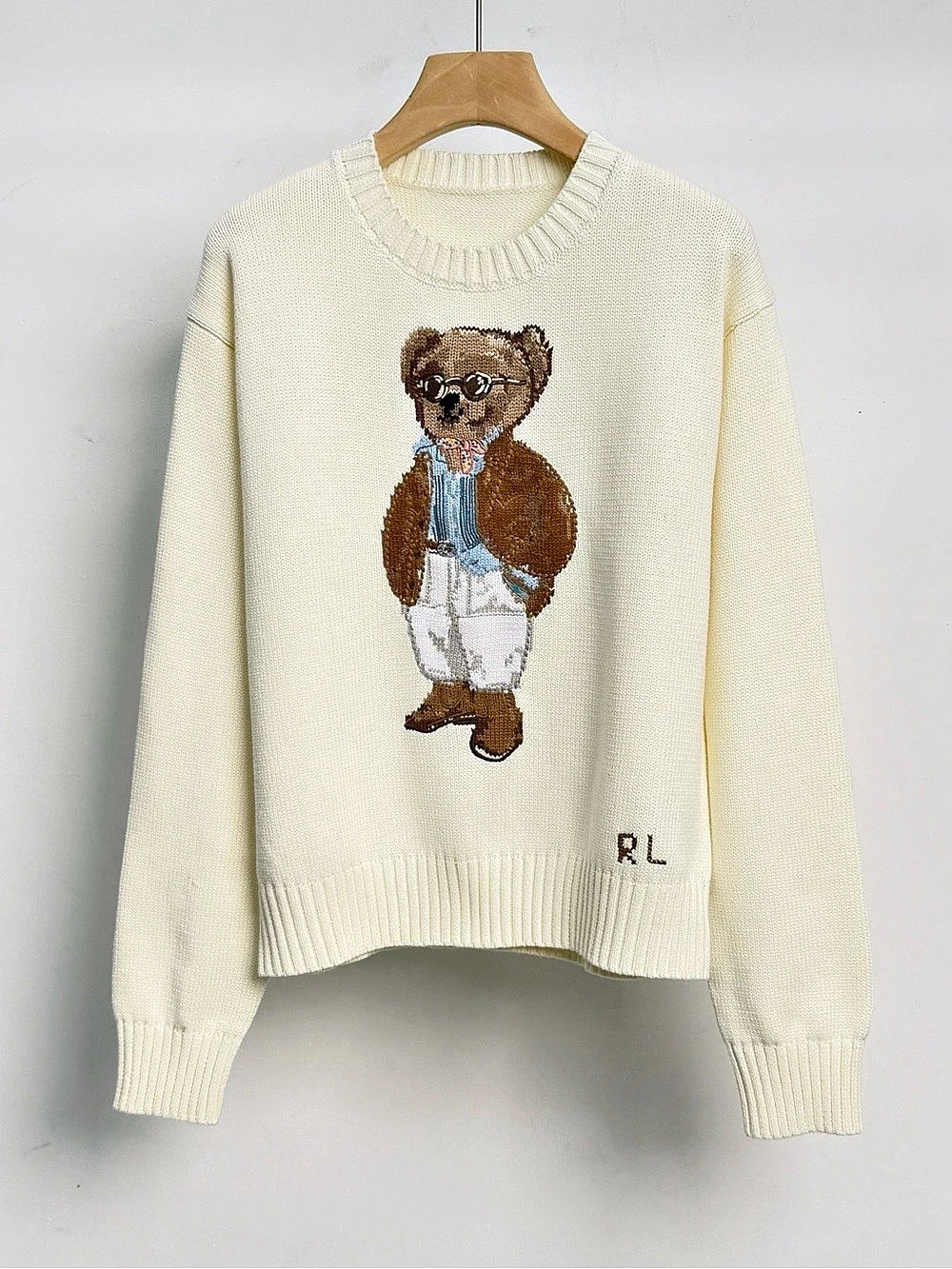 Ralph Lauren Polo Bear Cream Crewneck Sweater Like New
